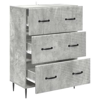 Schubladenschrank 66 x 34,5 x 89,5 cm Holzwerkstoff Betongrau