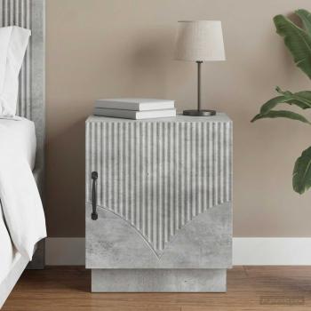 ARDEBO.de - Nachttisch Beton Grau 43 x 34,5 x 47 cm Holzwerkstoff
