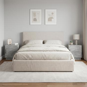 ARDEBO.de - Nachttisch 2 stk. Beton Grau 43 x 34,5 x 47 cm Holzwerkstoff