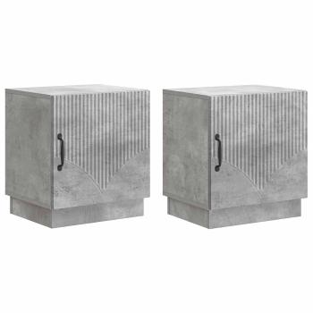 Nachttisch 2 stk. Beton Grau 43 x 34,5 x 47 cm Holzwerkstoff