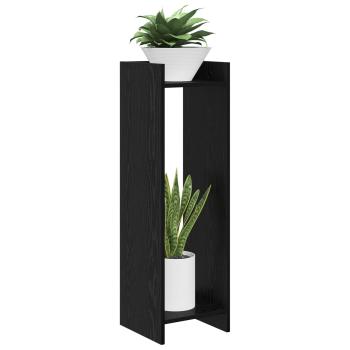 Pflanzenständer 2 Stk. Schwarz Eichen-Optik 30 x 30 x 100 cm