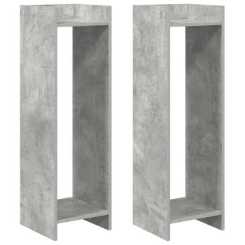 Pflanzenständer 2 Stk. Betongrau 30 x 30 x 100 cm Holzwerkstoff