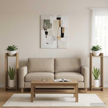 Pflanzenständer 2 Stk. Artisan-Eiche 30 x 30 x 100 cm