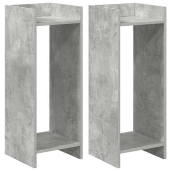 Pflanzenständer 2 Stk. Betongrau 30 x 30 x 80 cm Holzwerkstoff