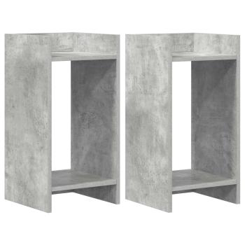 Pflanzenständer 2 Stk. Betongrau 30 x 30 x 60 cm Holzwerkstoff