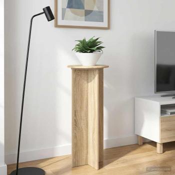 Pflanzenständer 2 Stk. Sonoma-Eiche Ø40 x 100 cm Holzwerkstoff