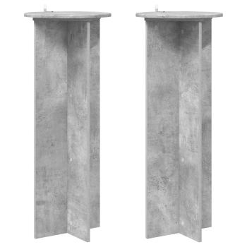 Pflanzenständer 2 Stk. Betongrau Ø40 x 100 cm Holzwerkstoff