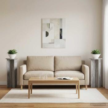 ARDEBO.de - Pflanzenständer 2 Stk. Sonoma-Grau Ø40 x 100 cm Holzwerkstoff