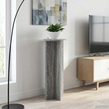 Pflanzenständer 2 Stk. Sonoma-Grau Ø40 x 100 cm Holzwerkstoff
