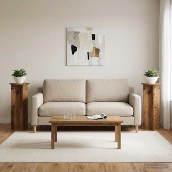 ARDEBO.de - Pflanzenständer 2 Stk. Altholz Ø40 x 100 cm Holzwerkstoff