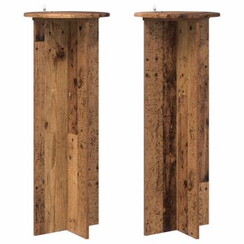 Pflanzenständer 2 Stk. Altholz Ø40 x 100 cm Holzwerkstoff