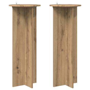 Pflanzenständer 2 Stk. Artisan-Eiche Ø40 x 100 cm Holzwerkstoff