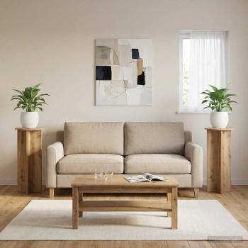 Pflanzenständer 2 Stk. Artisan-Eiche Ø40 x 100 cm Holzwerkstoff