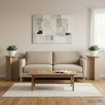 ARDEBO.de - Pflanzenständer 2 Stk. Sonoma-Eiche Ø40 x 60 cm Holzwerkstoff