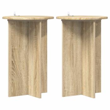 Pflanzenständer 2 Stk. Sonoma-Eiche Ø40 x 60 cm Holzwerkstoff