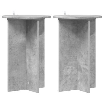 Pflanzenständer 2 Stk. Betongrau Ø40 x 60 cm Holzwerkstoff
