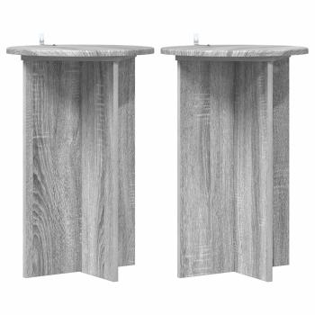 Pflanzenständer 2 Stk. Sonoma-Grau Ø40 x 60 cm Holzwerkstoff