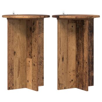 Pflanzenständer 2 Stk. Altholz Ø40 x 60 cm Holzwerkstoff