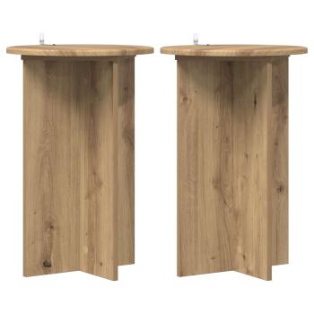 Pflanzenständer 2 Stk. Artisan-Eiche Ø40 x 60 cm Holzwerkstoff