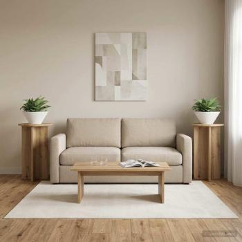 Pflanzenständer 2 Stk. Artisan-Eiche Ø40 x 60 cm Holzwerkstoff