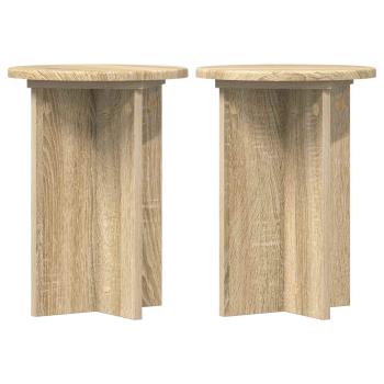 Pflanzenständer 2 Stk. Sonoma-Eiche Ø29,5 x 40 cm Holzwerkstoff