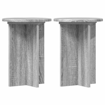 Pflanzenständer 2 Stk. Sonoma-Grau Ø29,5 x 40 cm Holzwerkstoff