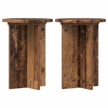 Pflanzenständer 2 Stk. Altholz Ø29,5 x 40 cm Holzwerkstoff