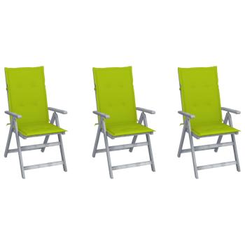 ARDEBO.de - Verstellbare Gartenstühle 3 Stk. mit Auflagen Massivholz Akazie
