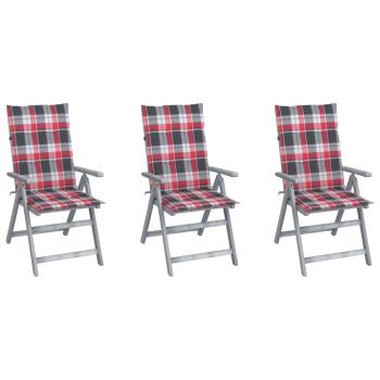ARDEBO.de - Verstellbare Gartenstühle 3 Stk. mit Auflagen Massivholz Akazie