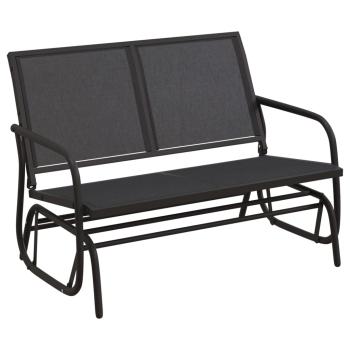 3-tlg. Garten-Lounge-Set Schaukel Schwarz Textilene und Stahl