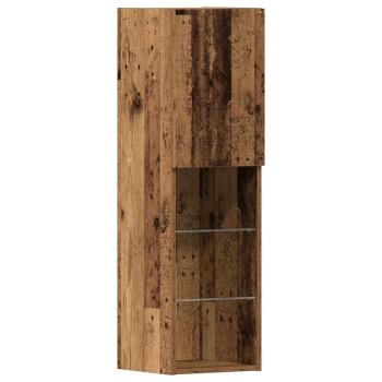 TV-Schränk mit LED-Lichtleisten 4 pcs Altholz Holzwerkstoff