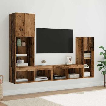 ARDEBO.de - TV-Wandgeräte 4 Stk. Altholz Holzwerkstoff