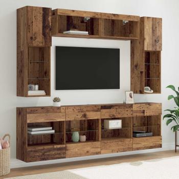 ARDEBO.de - TV Wandmöbel Set 6 Stk. Altholz Holzwerkstoff