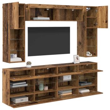 TV Wandmöbel Set 6 Stk. Altholz Holzwerkstoff