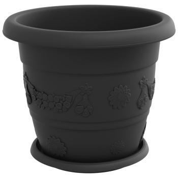 Blumentöpfe 6 stk. Schwarz Ø 30 x 25 cm Kunststoff