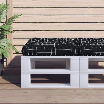 ARDEBO.de - Palettenkissen Schwarz Karomuster 58x58x10 cm Oxford-Gewebe
