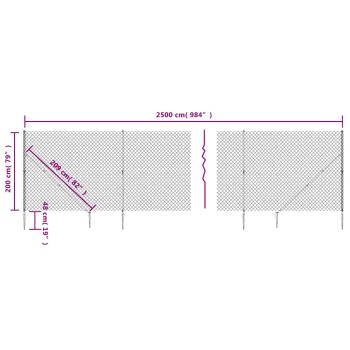 Maschendrahtzaun mit Bodenhülsen Grün 2x25 m