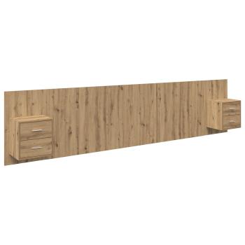 Kopfteil mit Schrank 3 Stk. Artisan-Eiche Holzwerkstoff