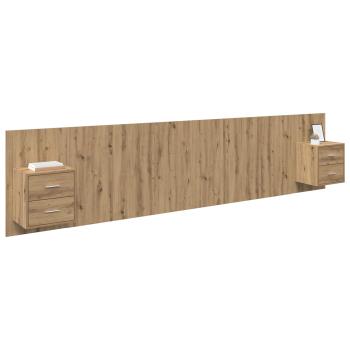Kopfteil mit Schrank 3 Stk. Artisan-Eiche Holzwerkstoff