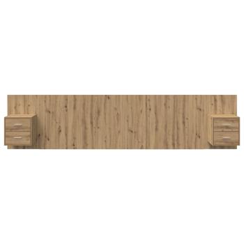 Kopfteil mit Schrank 3 Stk. Artisan-Eiche Holzwerkstoff
