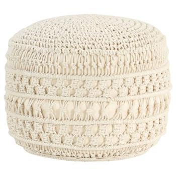 ARDEBO.de - Makramee Sitzpuff Handgefertigt 45 x 30 cm Baumwolle