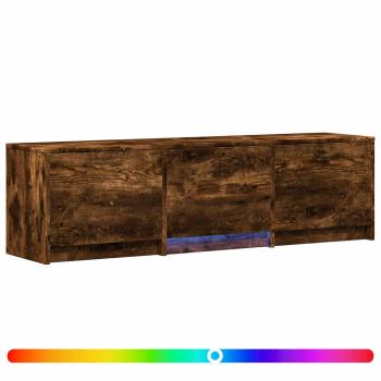 Fernsehschrank mit LED 140 x 34 x 40 cm Geräucherte Eiche