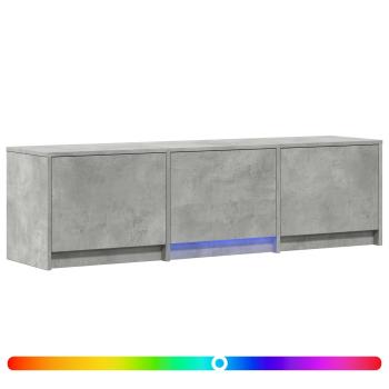Fernsehschrank mit LED 140x34x40 cm Betongrau Holzwerkstoff