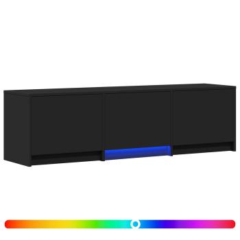 Fernsehschrank mit LED 140 x 34 x 40 cm Schwarz Holzwerkstoff