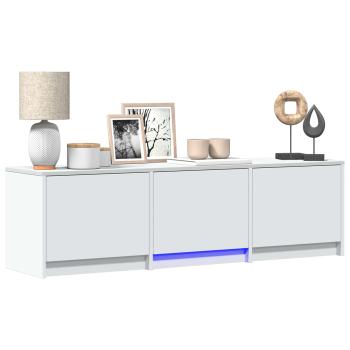 Fernsehschrank mit LED 140 x 34 x 40 cm Weiß Holzwerkstoff