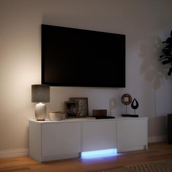 Fernsehschrank mit LED 140 x 34 x 40 cm Weiß Holzwerkstoff