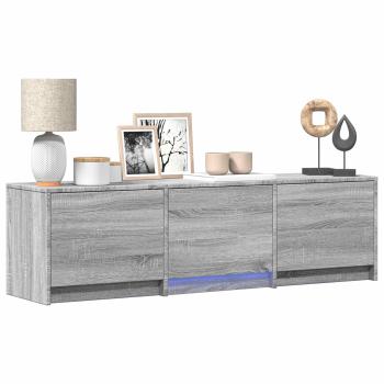 Fernsehschrank mit LED 140x34x40 cm Graues Sonoma Holzwerkstoff