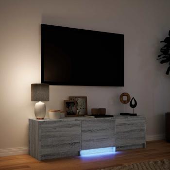 Fernsehschrank mit LED 140x34x40 cm Graues Sonoma Holzwerkstoff