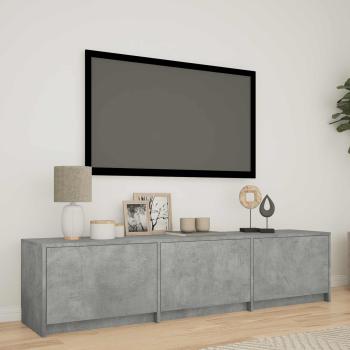 ARDEBO.de - Fernsehschrank mit LED 165x34x40 cm Betongrau Holzwerkstoff