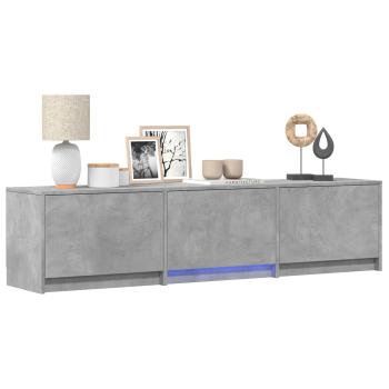 Fernsehschrank mit LED 165x34x40 cm Betongrau Holzwerkstoff